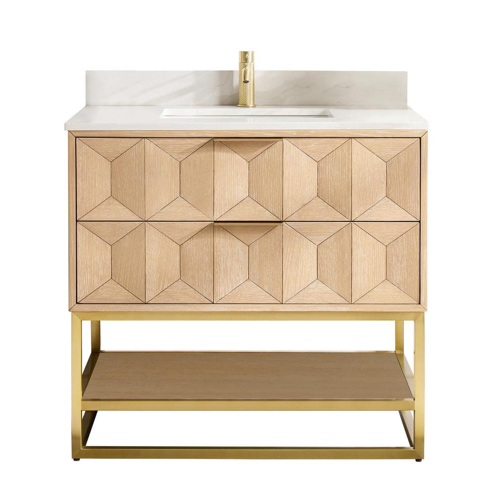 ROSWELL Milagro 36 in. W x 22 in. D x 33.8 in. H Single Sink Bath