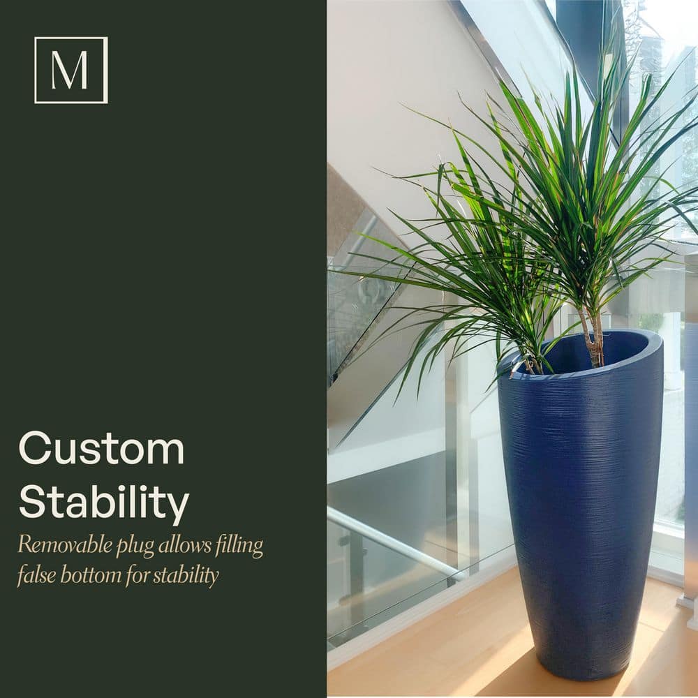Modesto 32" Tall White Polyethylene Modern Indoor/Outdoor Planter