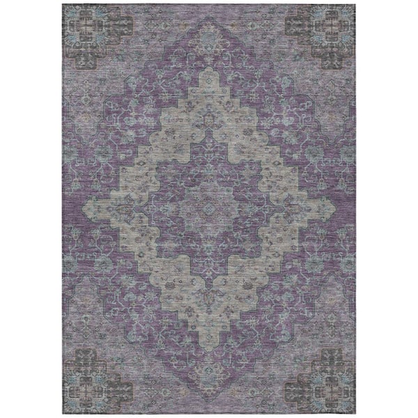 Chantille Machine Washable Indoor/Outdoor Abstract ACN2486 Purple 9 ft. x 12 ft. Area Rug