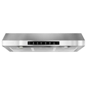 36 in. 500CFM Ducted Under Cabinet Range Hood with Touch Display, LED Lighting and Permanent Filters in Stainless Steel