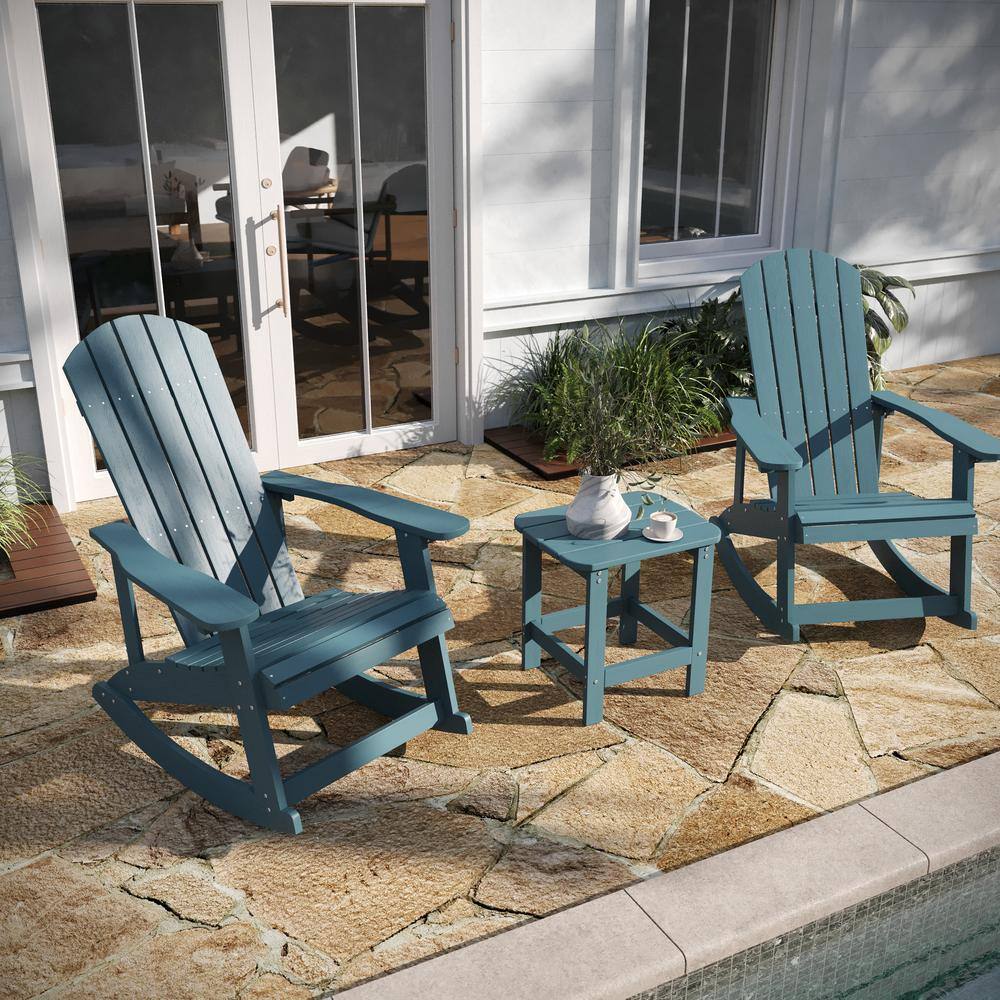 Sea Foam Polystyrene 3-Piece Rocking Chair Patio Set