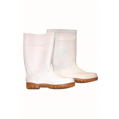 15 in. Size-13 White Concrete Placer Boots