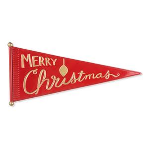 11 .75 in. H Metal Merry Christmas Pennant Wall Decor