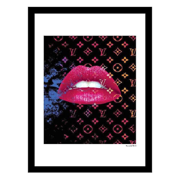 VENICE BEACH Collections Fashion Designer Pink Lips by Fairchild Paris 1 Piece Framed Graphic Print Abstract Poster Art Print 18 in. x 14 in.