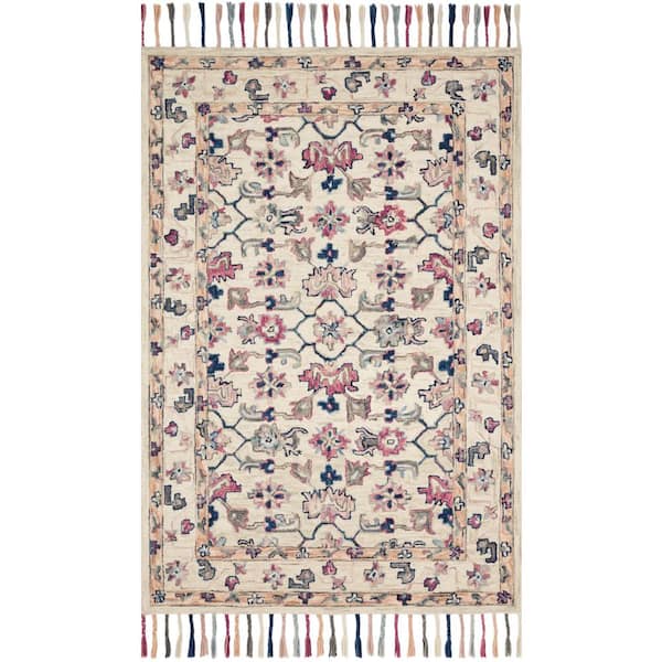 LOLOI II Elka Ivory/Multi 9 ft. 3 in. x 13 ft. Transitional 100% Wool Area Rug