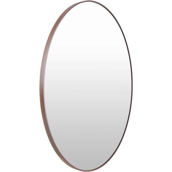Livabliss Aranya Modern Accent Mirror, Dark Brown, 40 in. H x 40 in. W x 1 in. D
