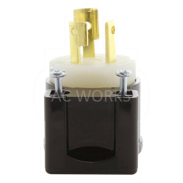 15 Amp 125 Volt NEMA L5-15P DIY Locking Male Plug Assembly by AC WORKS™ 