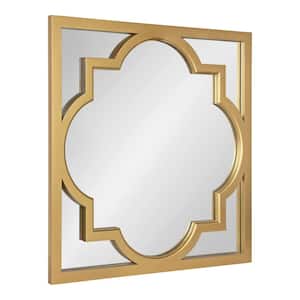 Medium Square Gold Art Deco Mirror (30 in. H x 30 in. W)