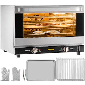 Commercial Convection Oven 60 Qt. Half-Size Conventional Oven 1800 W 4-Tier Toaster Electric Silver Baking Oven, 120 V