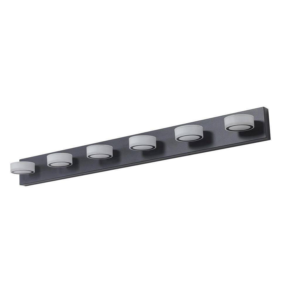 COPY 0 27 in. 4-Light Matte Black Bathroom Vanity Light, Modern White Glass Over Mirror for Bathroom or Powder Room price history on PriceWatchPro