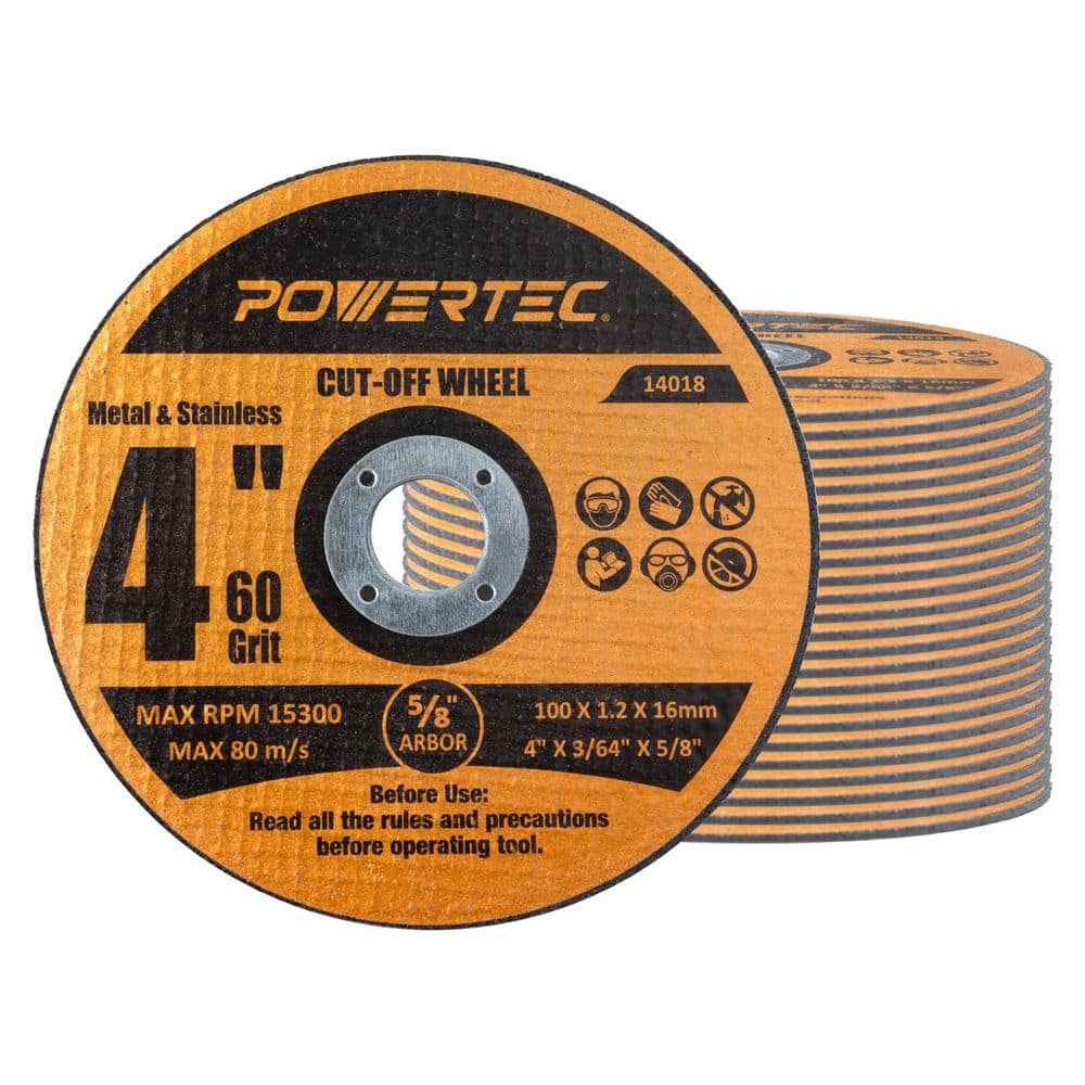 4 in. Cut Off Wheels, 3/64 in. Thick with 5/8 in. Arbor, Iridium-Coated Aluminum Oxide 60 Grit (25-Pack) price history on PriceWatchPro