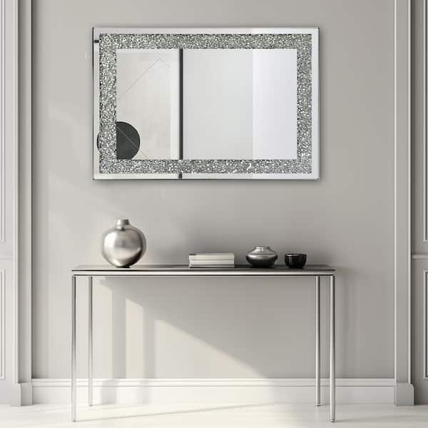 Silver 23.5 in. W x 31.5 in. Large Rectangular Wall-Mounted Silver 23.5 in. W x 31.5 in. Large Rectangular Wall-Mounted