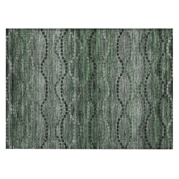 Chantille Machine Washable Indoor/Outdoor Abstract ACN2031 Olive 1 ft. 8 in. x 2 ft. 6 in. Accent Rug