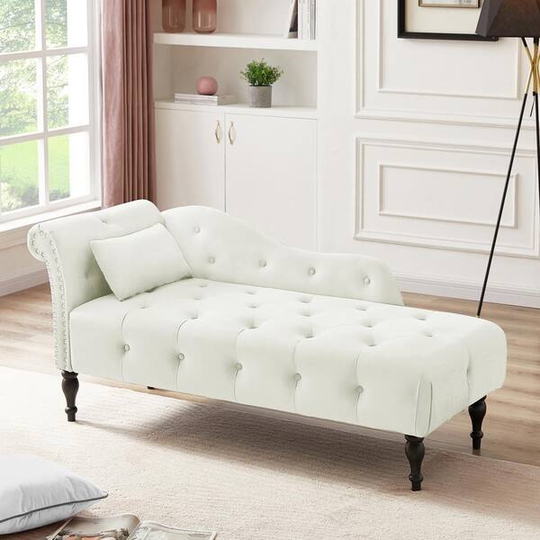 white velvet chaise