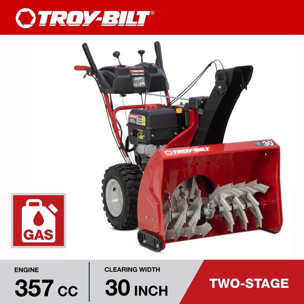 Troy-Bilt Storm 30 in. 357cc Two-Stage Electric Start Gas Snow Blower with Power Steering and Heated Grips