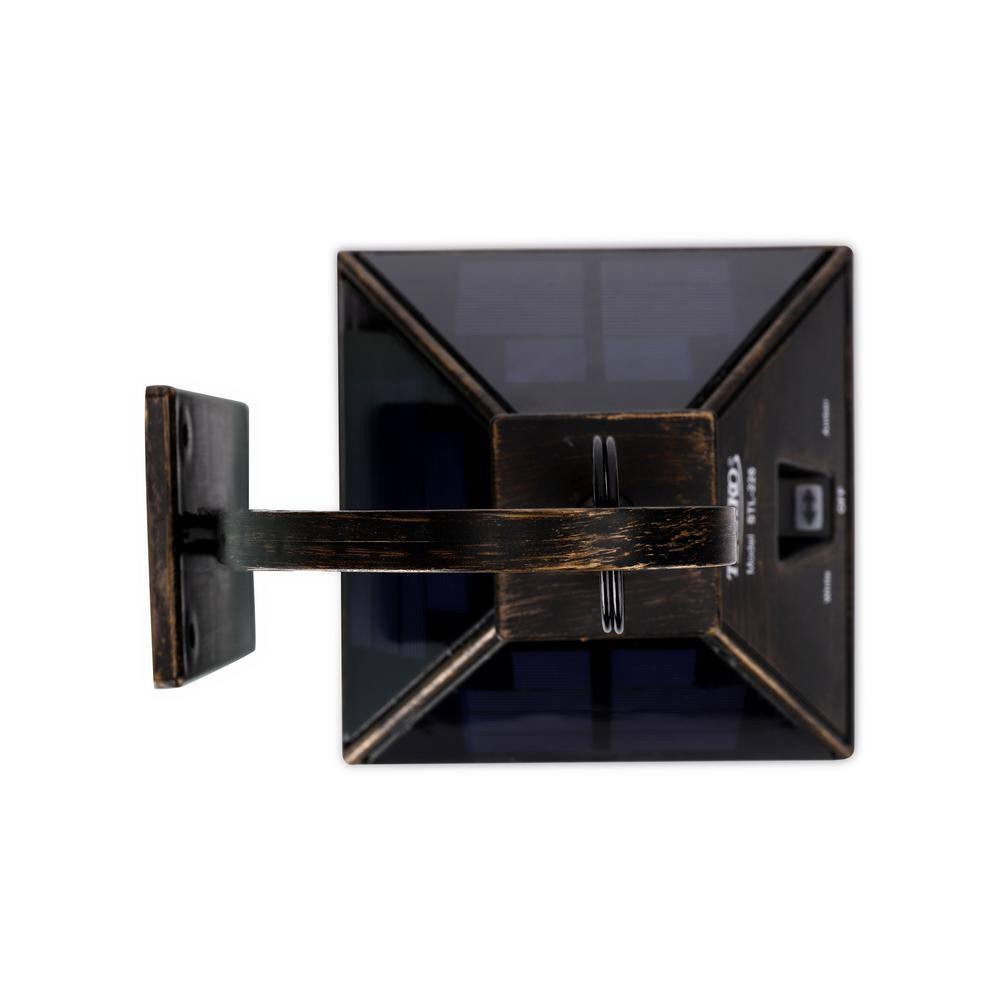 Black Solar LED Hanging Lantern with Wall Bracket