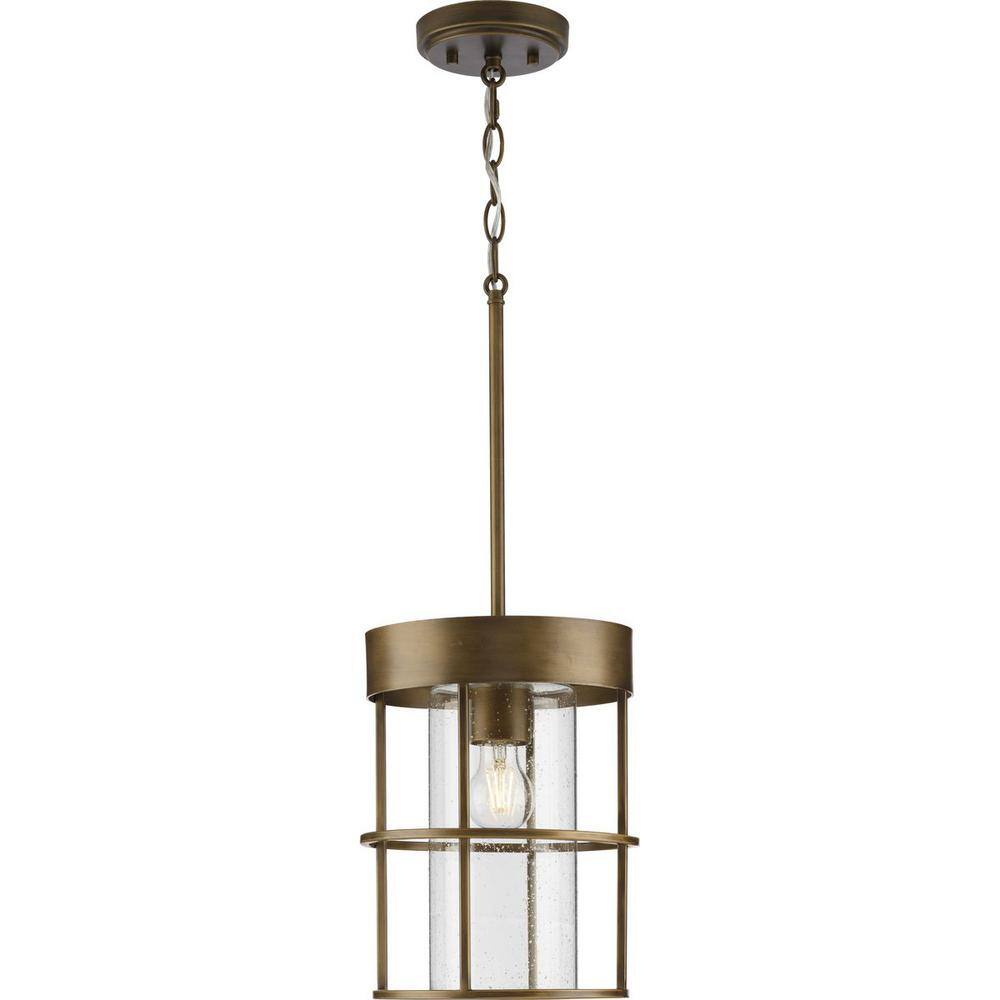 Burgess Aged Bronze Glass Farmhouse Pendant Light