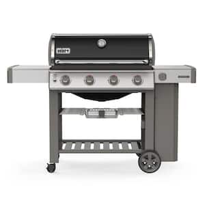 Genesis II E-410 4-Burner Liquid Propane Gas Grill in Black with Built-In Thermometer