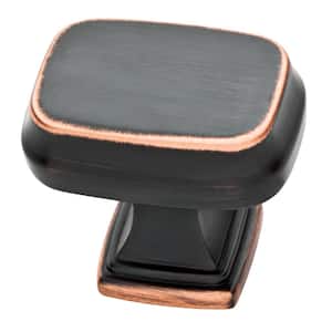 Brightened Opulence 1-5/16 in. (33 mm) Bronze with Copper Highlights Square Cabinet Knob