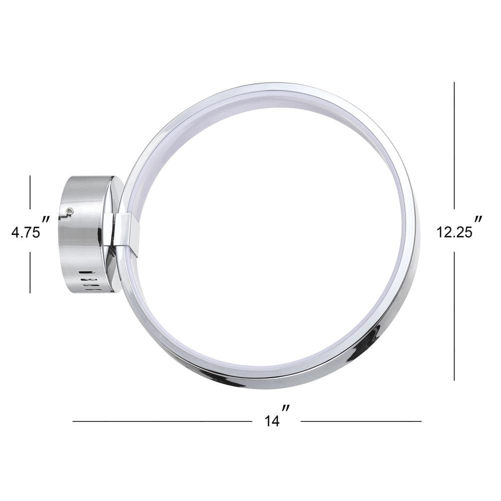 Nathaniel 14" Chrome Dimmable LED Wall Sconce