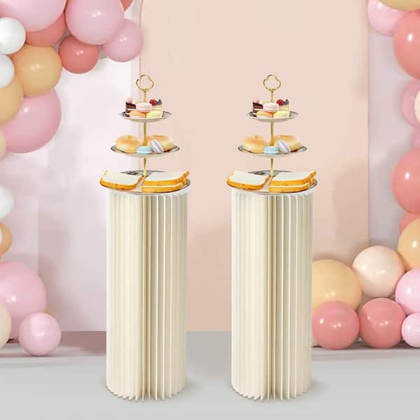 Elegant White Cylinder Set for Birthday Parties - House Of Party