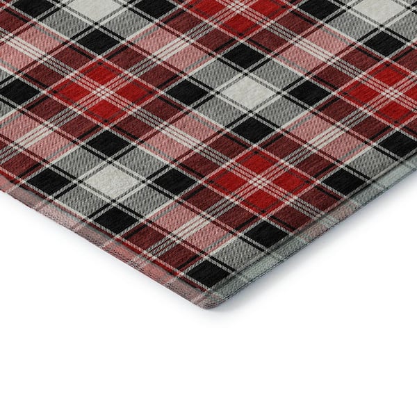 Mayfield Premium Machine Washable Abstract AMF1817 Black 5 ft. x 7 ft. 6 in. Area Rug
