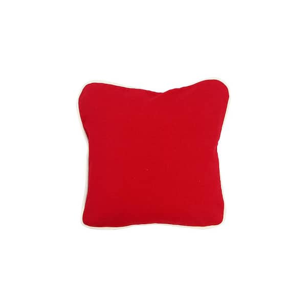 CB Station Red Solid Cotton 12 in. x 12 in. Throw Pillow