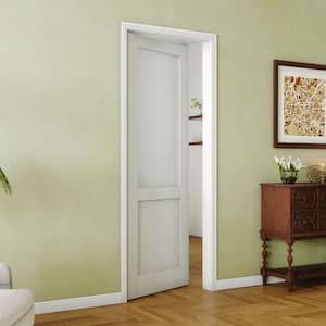 30 in. x 80 in.1/2 Lite Frosted Glass Solid MDF White Primed, Standard Interior Door Manufactured Wood Single Slab.