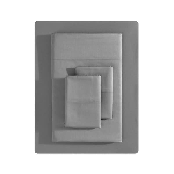 VERA WANG VW T800 4-Piece Rich Grey 100% Cotton Queen Sheet Set
