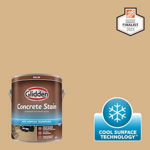 1 gal. PPG1092-4 Craftsman Gold Solid Interior/Exterior Concrete Stain with Cool Surface Technology