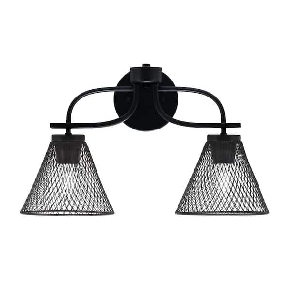 Unbranded Olympia 18.5 in. 2-Light Matte Black Vanity Light