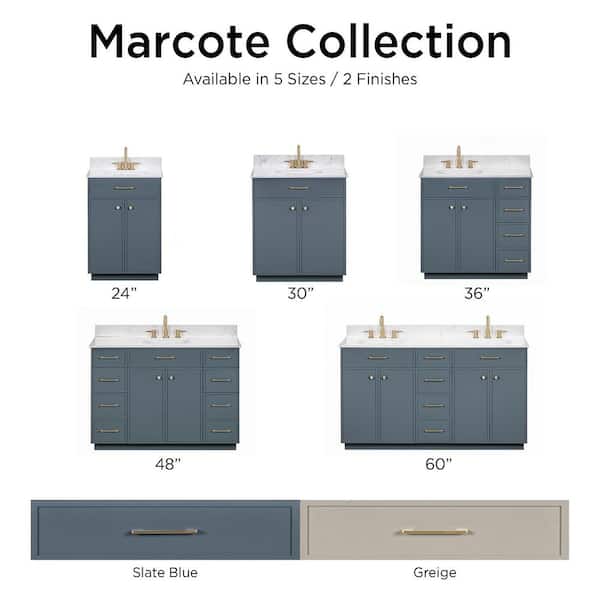 Glacier Bay Marcote 60 in. Double Sink Freestanding Bathroom