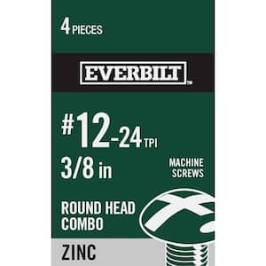 #12-24 x 3/8 in. Zinc Plated Combo Round Head Machine Screw (4-Pack)