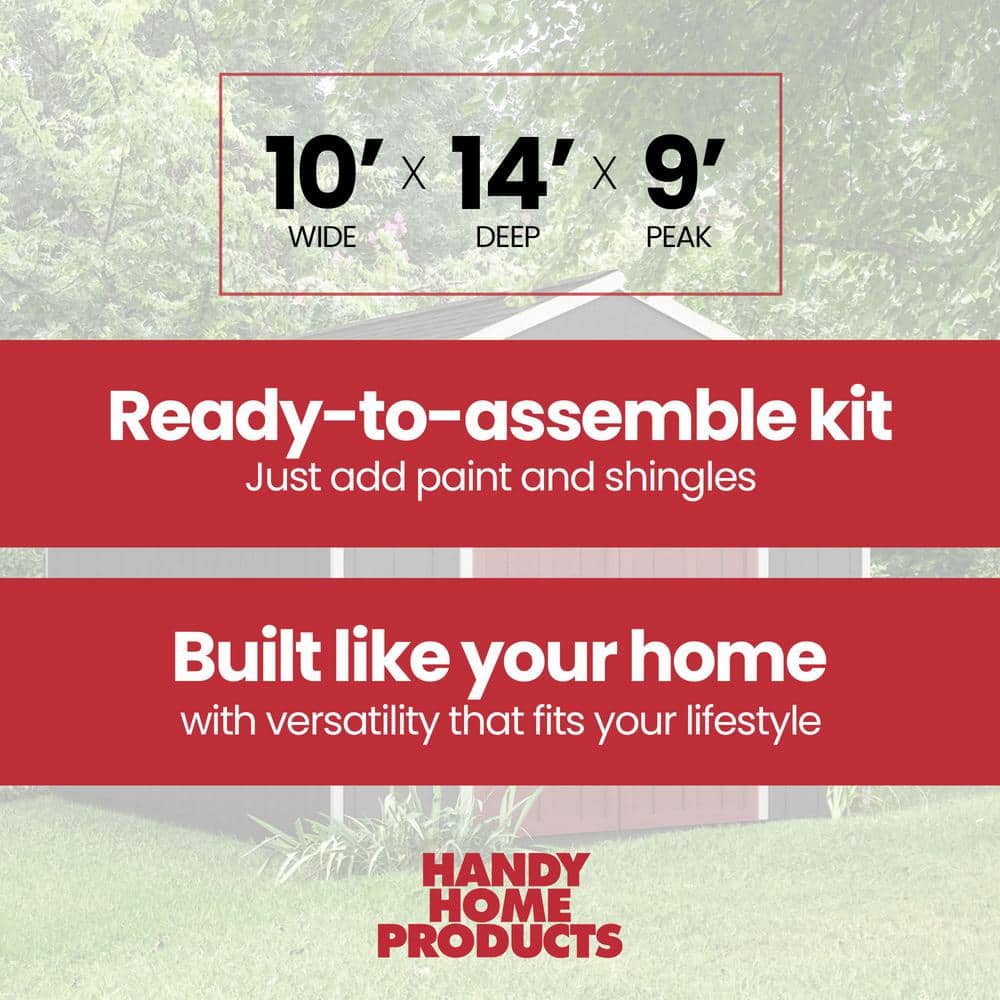 Rookwood 10x14 Red and White Wooden Storage Shed with Floor