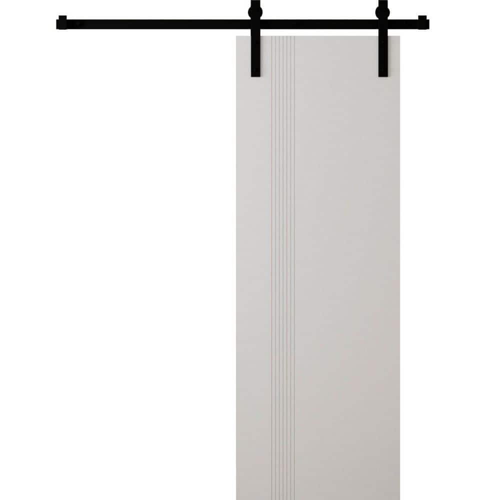 0112 18 in. x 84 in. Sold Core Arctic White Color Wood Sliding Barn Door with Hardware Kit price history on PriceWatchPro