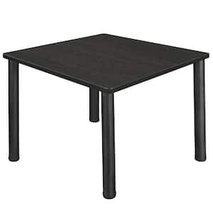 Rumel 43.5 in. Square Ash Grey and Black Composite Wood Breakroom Table (Seats-4)