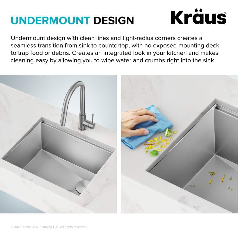 Kore 23-Inch Stainless Steel Undermount Workstation Sink