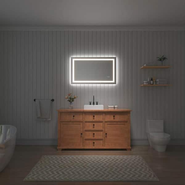 TOOLKISS 40 in. W x 24 in. H Rectangular Frameless LED Light