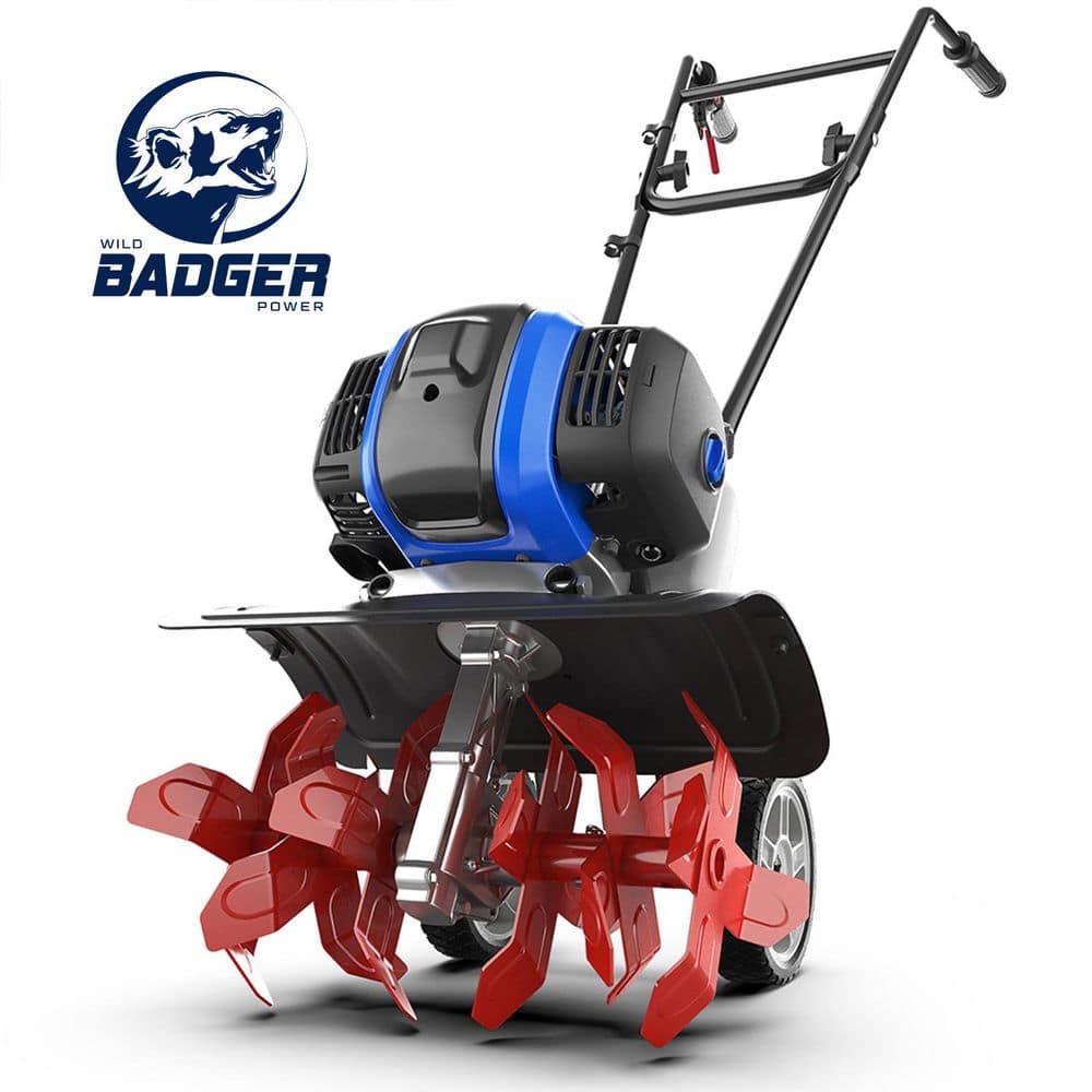 Condition photo showing Good Condition for wild badger power garden tiller 53cc mini cultivator 15-inch.