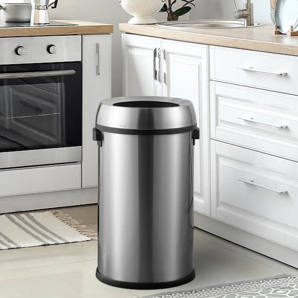 happimess Chuck Kitchen/Office 17.2 Gal. Chrome Open-Top Trash Can