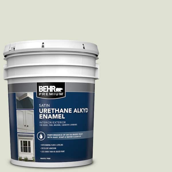 BEHR PREMIUM 5 gal. #PPU10-12 Whitened Sage Urethane Alkyd Satin Enamel Interior/Exterior Paint