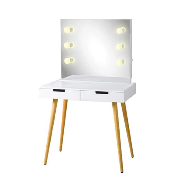 Unbranded 31.4 in. x 19.6 in. x 52.95 in. White Vanity Tables With LED Light