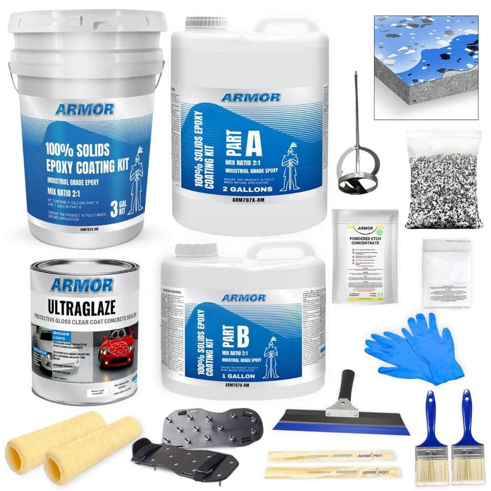 3 gal. Blue Gloss 2-Part 600 sq.ft. Epoxy Kit Interior Industrial Concrete 