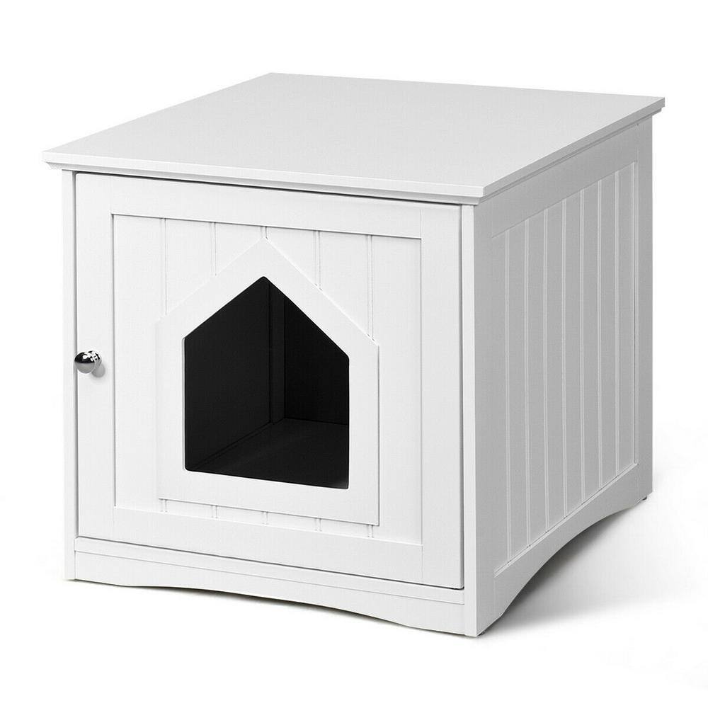 WELLFOR 19.5 in. W x 20 in. D x 18.5 in. H MDF Litter Box Cat Enclosure