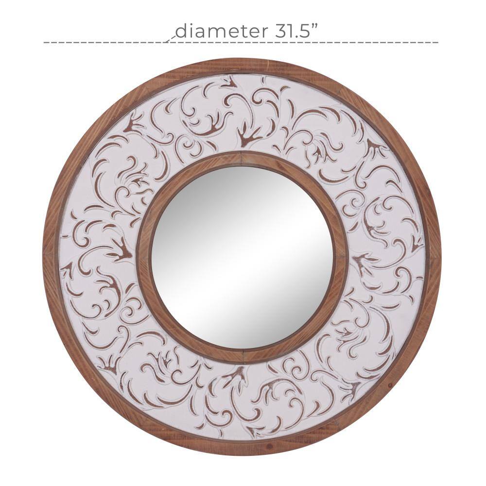 Elegant Full-Length Rectangular Wood Mirror with Silver Accents