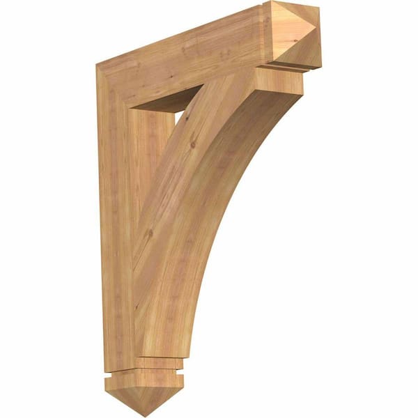 Ekena Millwork 5.5 in. x 36 in. x 32 in. Western Red Cedar Thorton Arts and Crafts Smooth Bracket