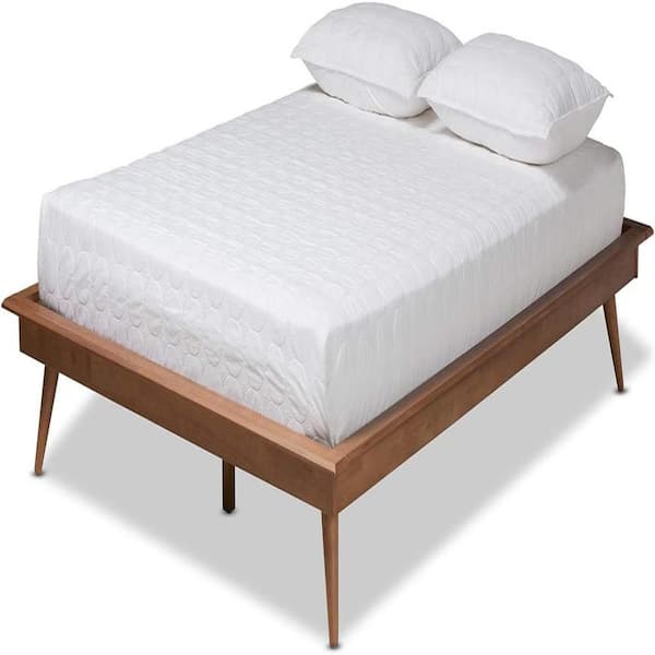 Brown Frame Full Size Platform Bed, Durable Platform Bed for All Spaces, Space-Saving Modern Platform Bed