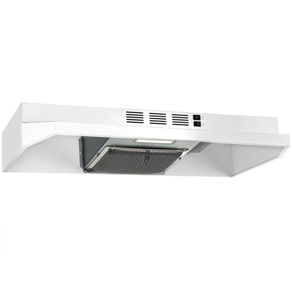 30-Inch White Convertible Stainless Steel Under Cabinet Range Hood