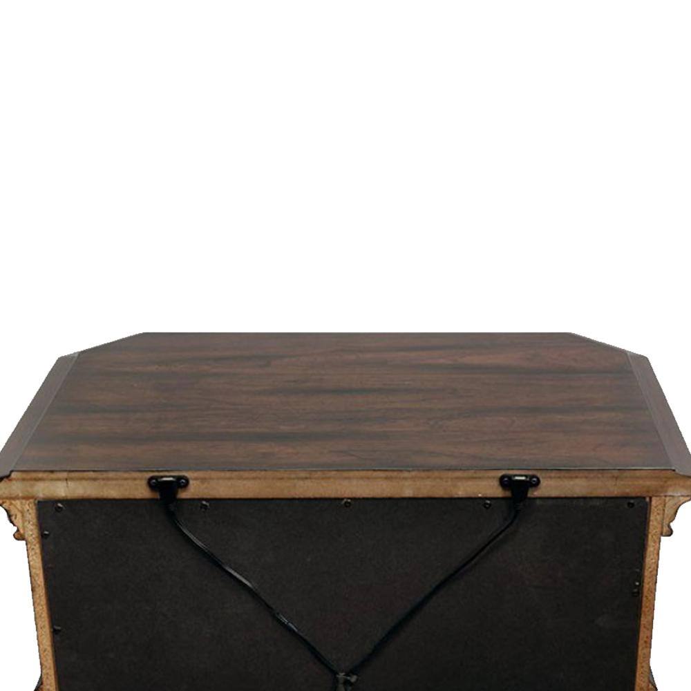 Calliope Classic Espresso 3-Drawer Nightstand with Antique Pulls