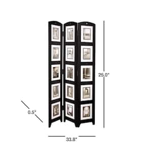 kieragrace KG Providence Photo Triple-Panel Wood Room Divider - Black
